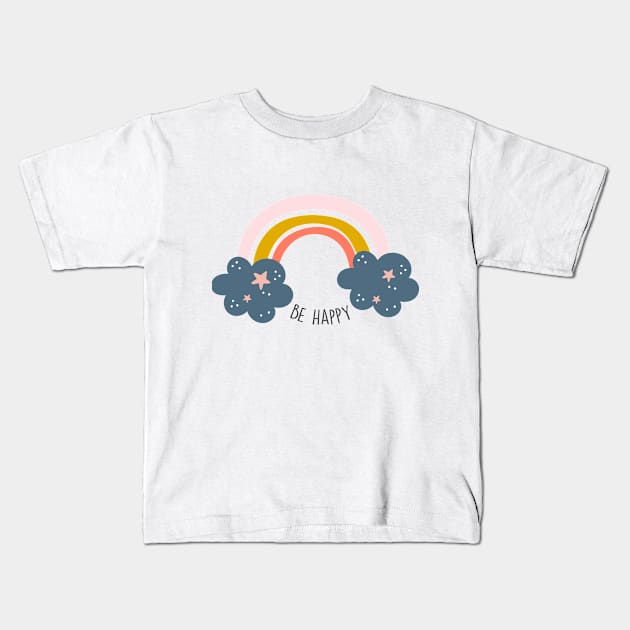 Be Happy Kids T-Shirt by CreativeDesignStore